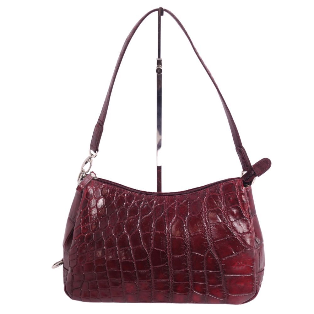 極美品 クロコダイル CROCODILE バッグ JRA ショルダーバッグ マット