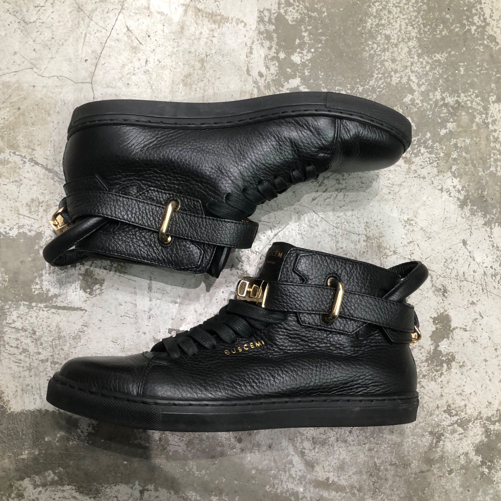 BUSCEMI 南京錠 レザー ハイカット スニーカー ブシェミ 39