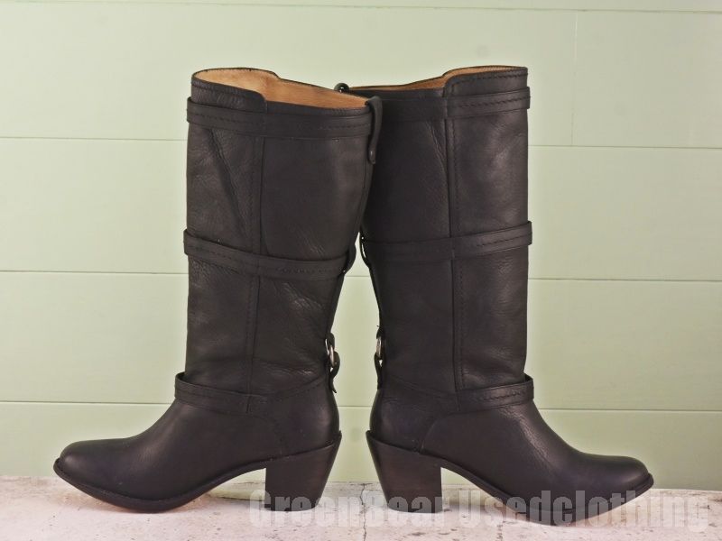 B734 メキシコ製 フライ FRYE レディースブーツ 黒 ブラック 9B 26cm WWW_WOWDIGSITE_COM