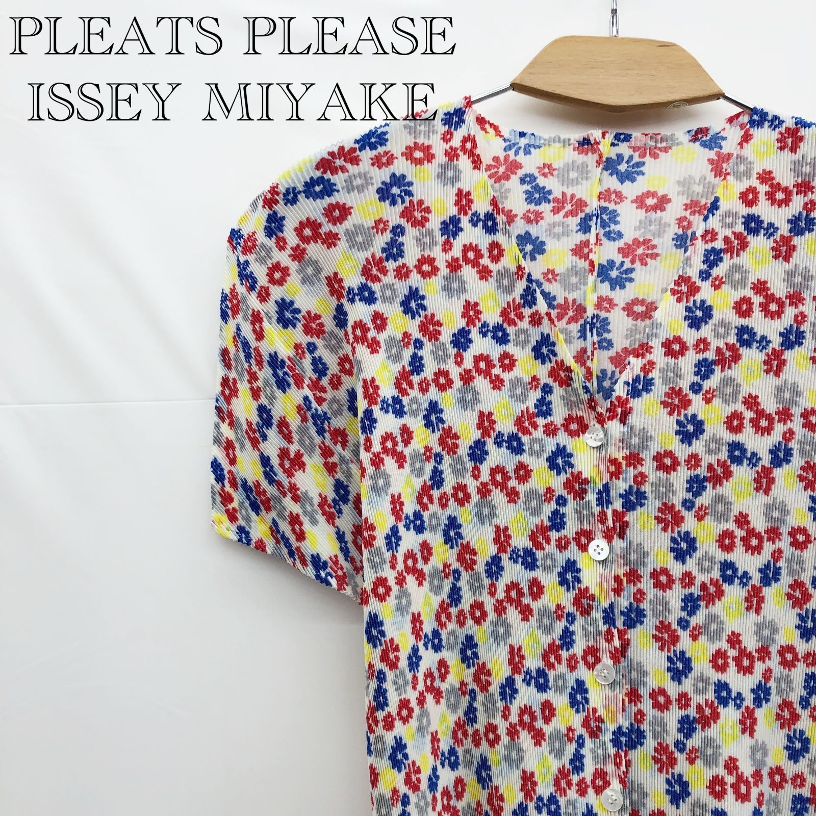 美品✨PLEATS PLEASE プリーツプリーズ フラワープリント　花柄　3 極美品 プリーツプリーズ フラワー プリント カットソー マルチ