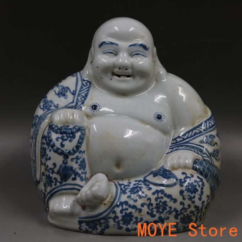 青花弥勒仏像 陶磁器 美術品 装飾品 工芸品 置物 - メルカリ