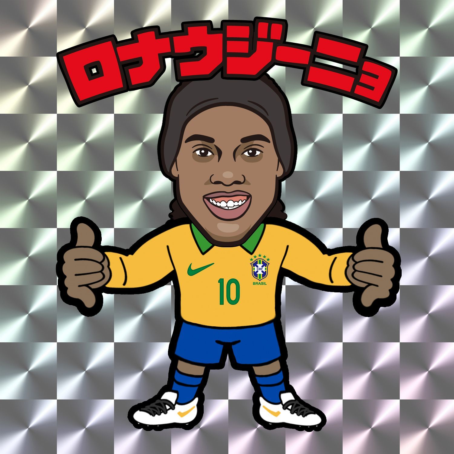ロナウジーニョ イラスト キラキラヘッドシール ブラジル - メルカリ