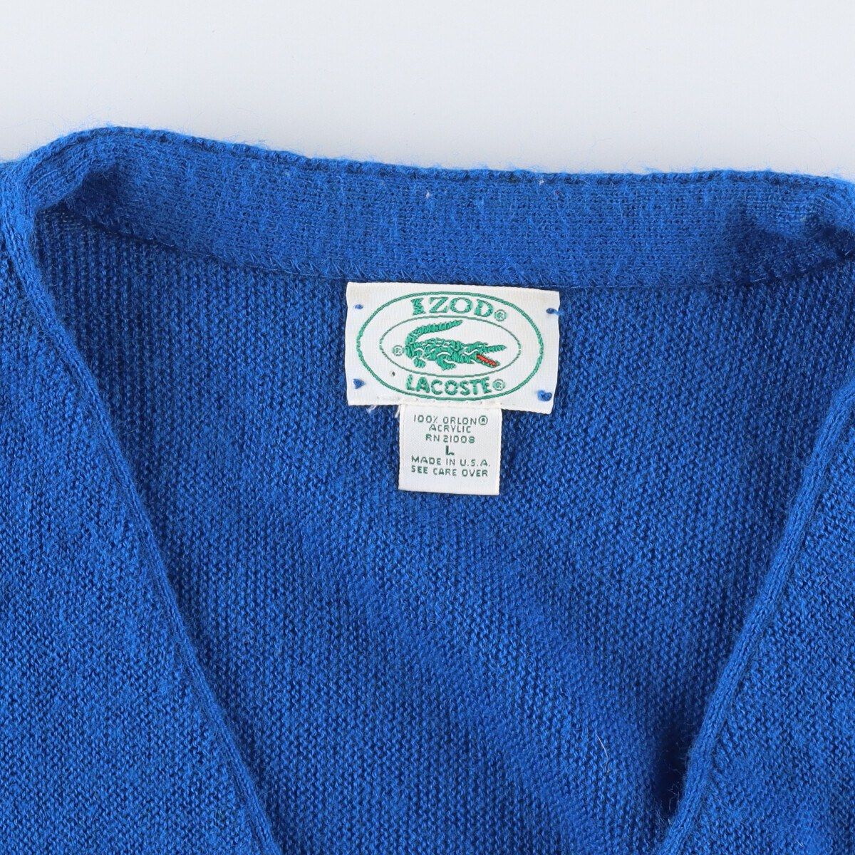 80年代 ラコステ LACOSTE IZOD アクリルニットカーディガン USA製