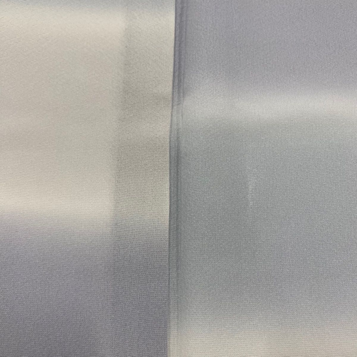 小紋 身丈156.5cm 裄丈62cm S 単衣 段縞 ぼかし 青灰色 正絹 秀品  