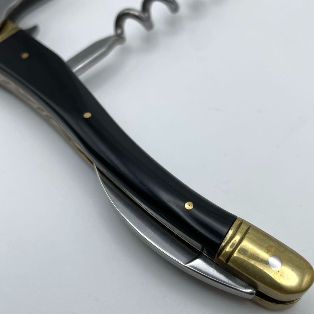 シャトーラギオール ソムリエナイフ ブラック×ゴールド 革ケース