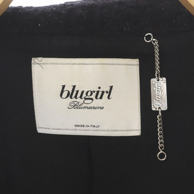 BLUGIRL ブルーガール ウールコート ツイード ラメ Aライン