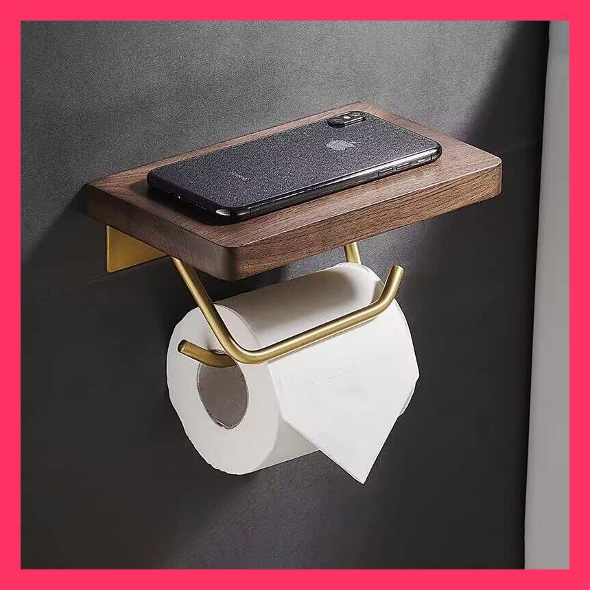 北欧トイレットペーパーホルダー 棚付き (スマホ置き/インテリア) シングル トイレットペーパーホルダー おしゃれ 2連 2段 トイレ用品 トイレットペーパー ホルダー 棚付き 北欧 モダン ペーパーホルダー  トイレットペーパーカバー