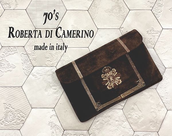 Roberta di Camerino vintage モケットクラッチバッグ