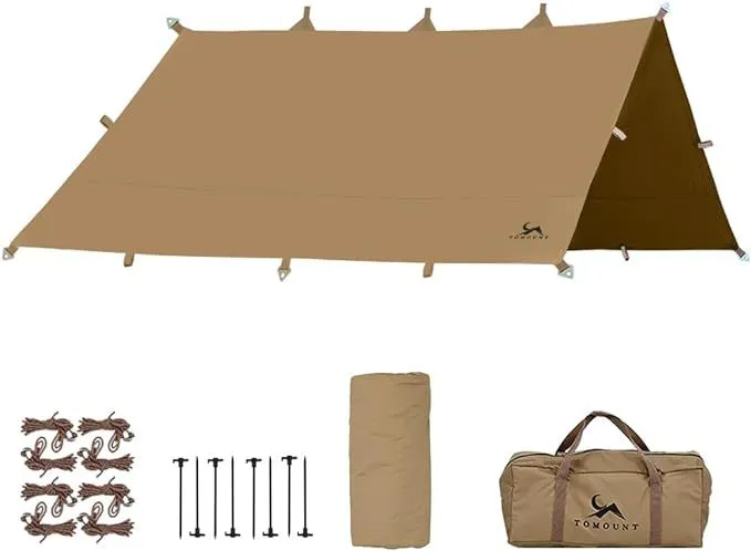 TOMOUNT タープ tc 正方形 ポリコットン タープ 4m x 4m TOMOUNT タープ tc 正方形 ポリコットン タープ 4m x 4m ルーの