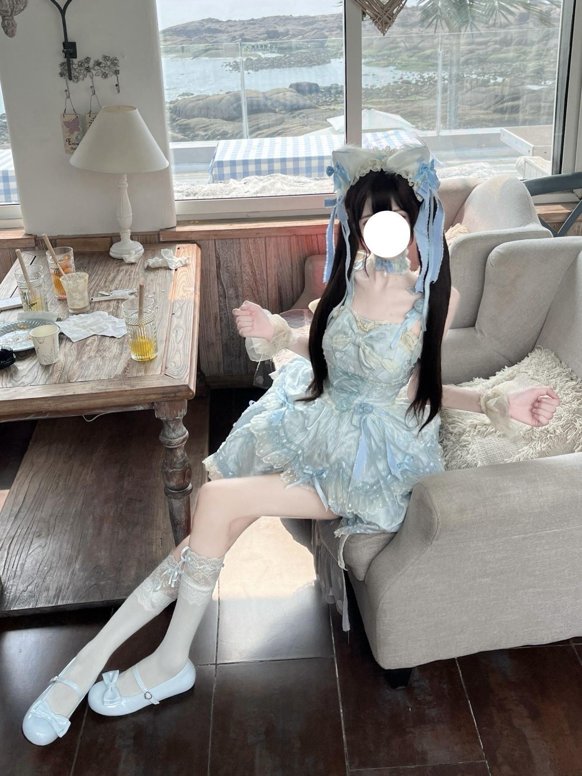 繁花序曲Lolitaバレエ風ロリータファン連衣裙JSKキャミソールブルーケーキプリンセスバースデードレス
