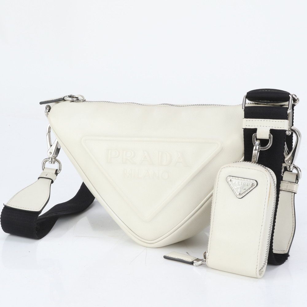 PRADA トライアングルレザーショルダーバッグ - ハンドバッグ販売 中
