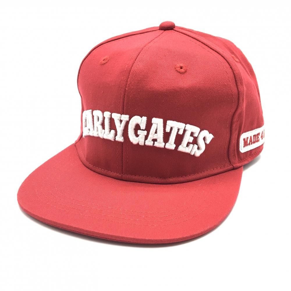 【新品】パーリーゲイツ×MR.MENLITTLEMISS フラットキャップ レッド×白 コットン100％ FR  ゴルフウェア PEARLY GATES