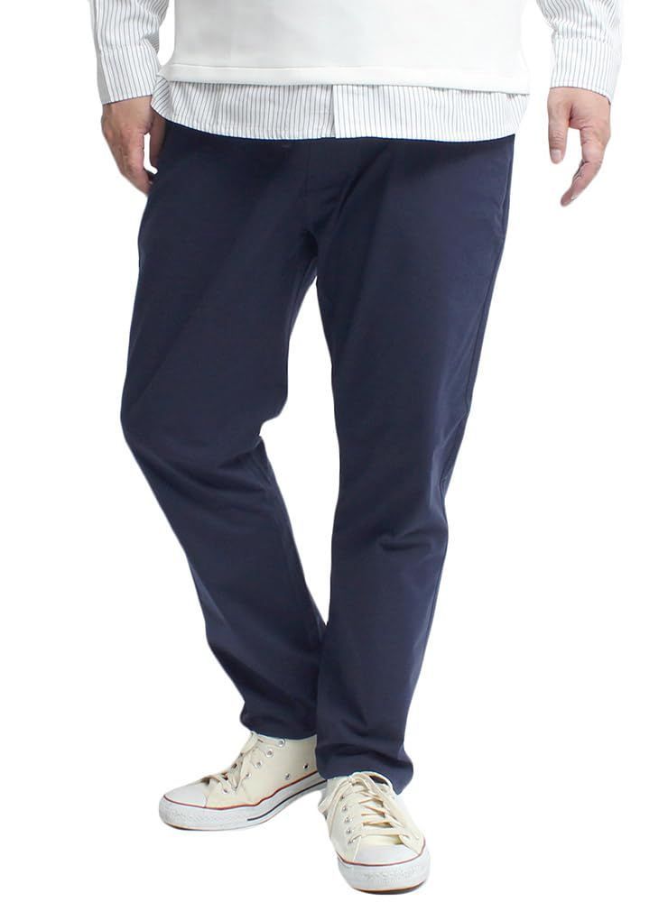 Size 5L_Color ネイビー ワン ズ スラックス メンズ 大きいサイズ ドライ ストレッチ ウエストゴム リラックス イージーパンツ 5L ネイビー 67