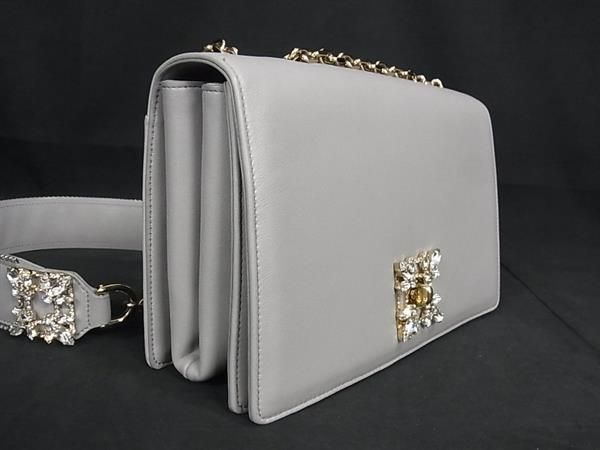 □極美品□ Roger Vivier ロジェヴィヴィエ レザー ビジュー ライン  