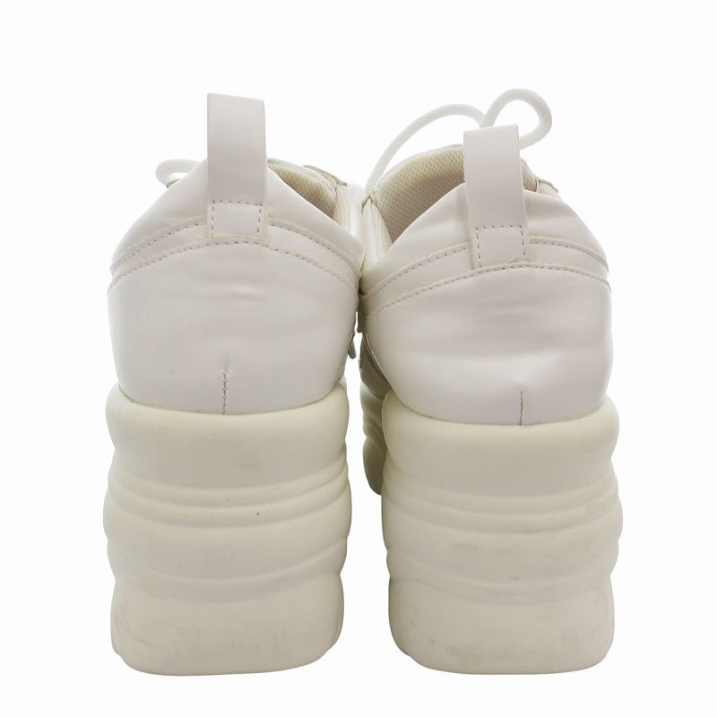 ミシェルマカロン YOSUKE ダブルベルト厚底スニーカー Mサイズ ホワイト YOSUKEダブルベルト厚底スニーカー ブラック | ファッション通販