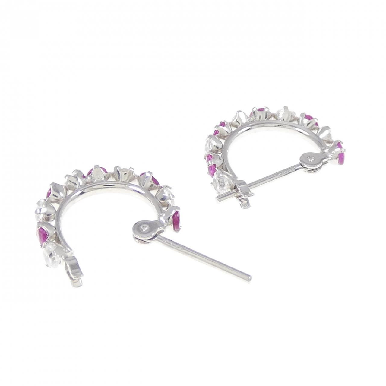 K14WG ルビー ピアス