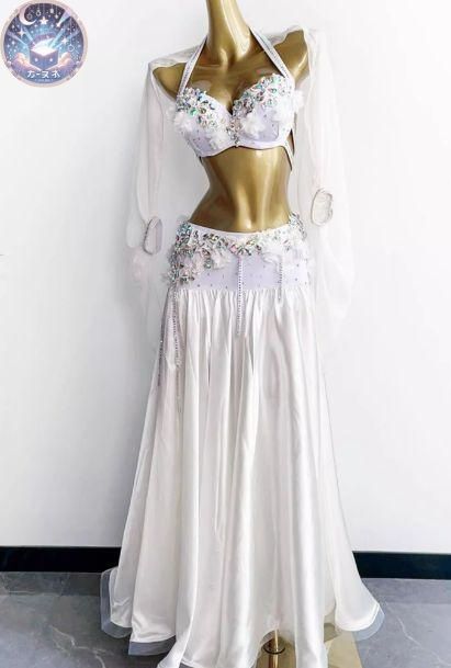 ♥ ベリーダンス衣装 ブラスカートセットアップ 白|黒 オーダーメイド WWW_SUPERTOOLSSHOP_NL