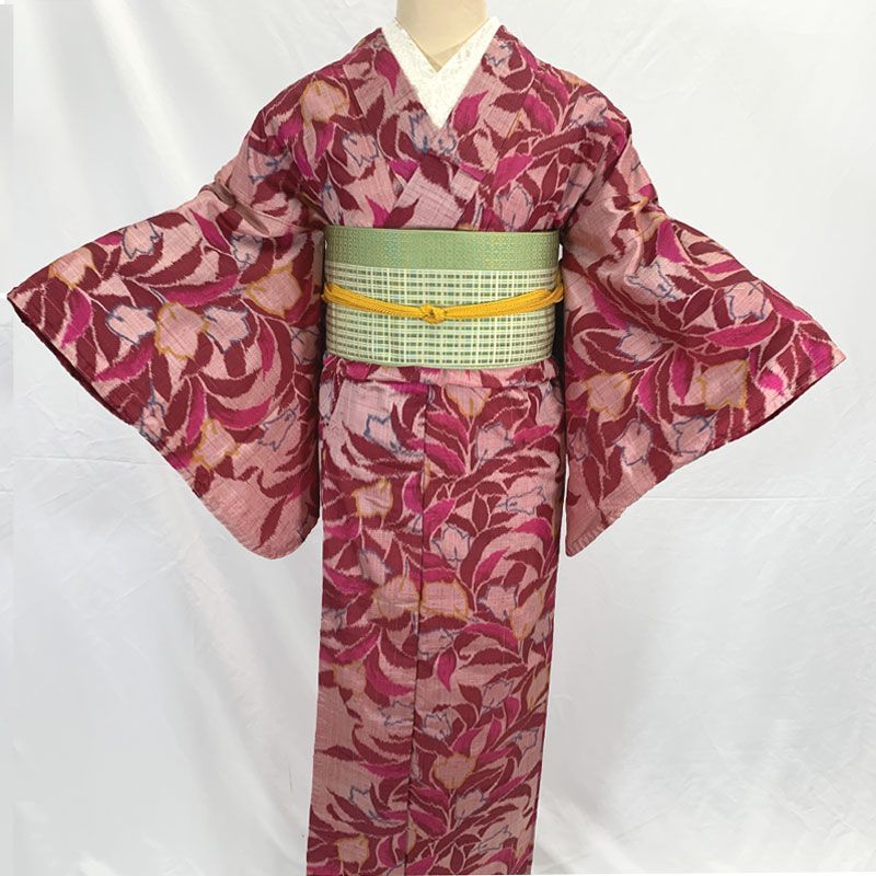 ＊アンティーク着物＊大正ロマン/レトロモダン/紫色×鳥と植物柄羽織/ボタニカル/リメイク材料/古着 低価 アンティーク 着物 紫 花 昭和レトロ 大正ロマン モダン 和洋