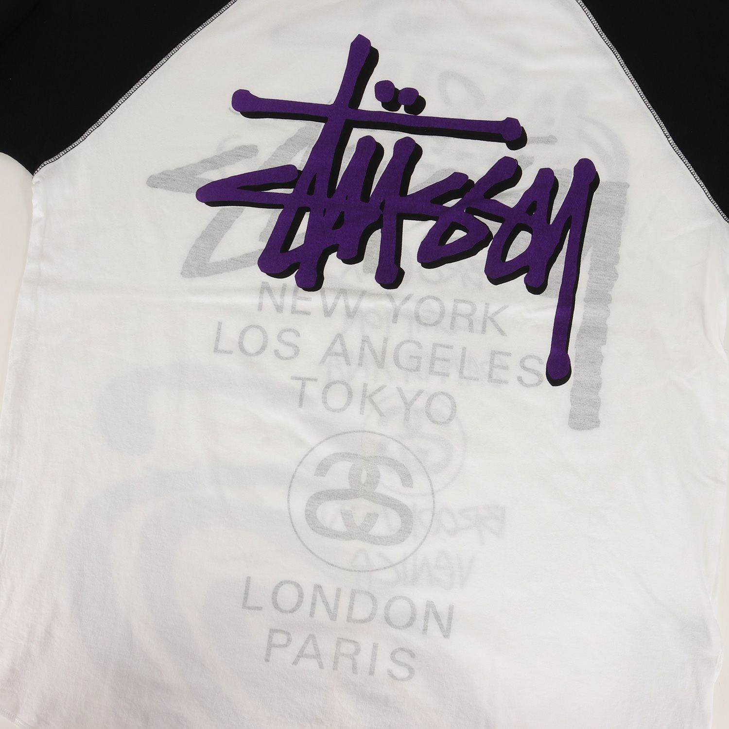 美品 STUSSY ステューシー Tシャツ サイズ:XL 両面プリント ワールド 