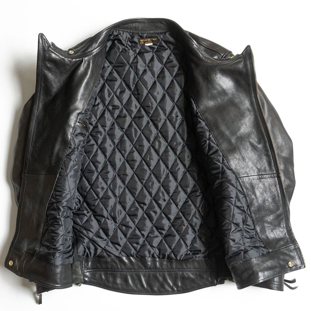 WESTRIDE　ウエストライド　ライダースジャケット　サイズ42　黒ブラック素材コーデュロイ