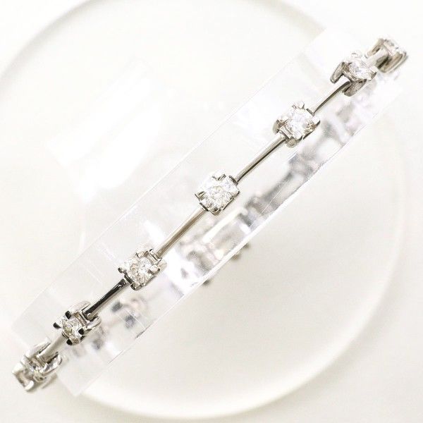 K18WG ブレスレット bracelet ダイヤ 1.16 カード鑑別書 総重量約8.7g 約16.5cm