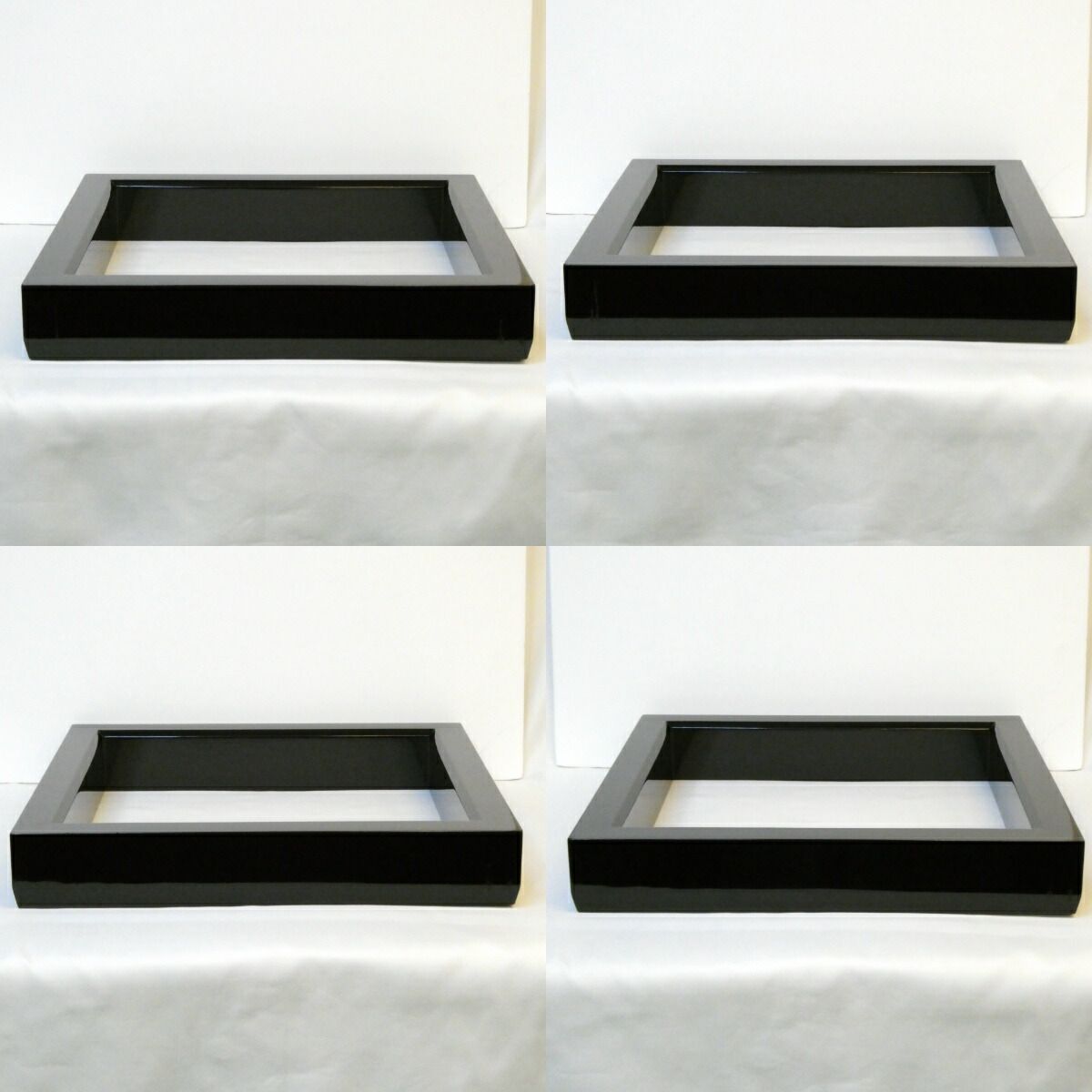 九月の特売品 輪島塗 光栄堂作 黒 真塗炉縁 木製 漆塗 茶道具