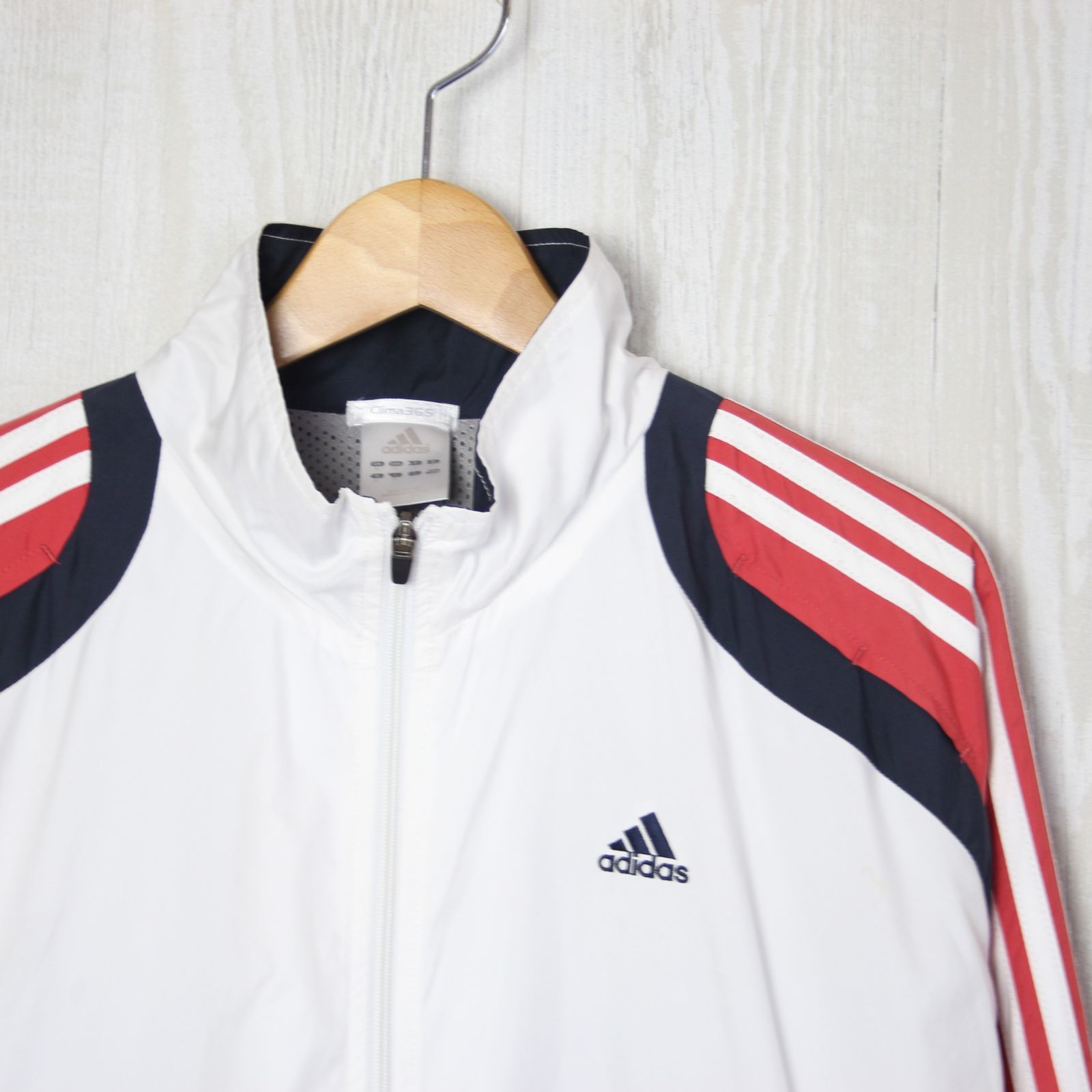 Adidas ナイロンジャケット ウインドブレーカー メンズO(XL) 白 