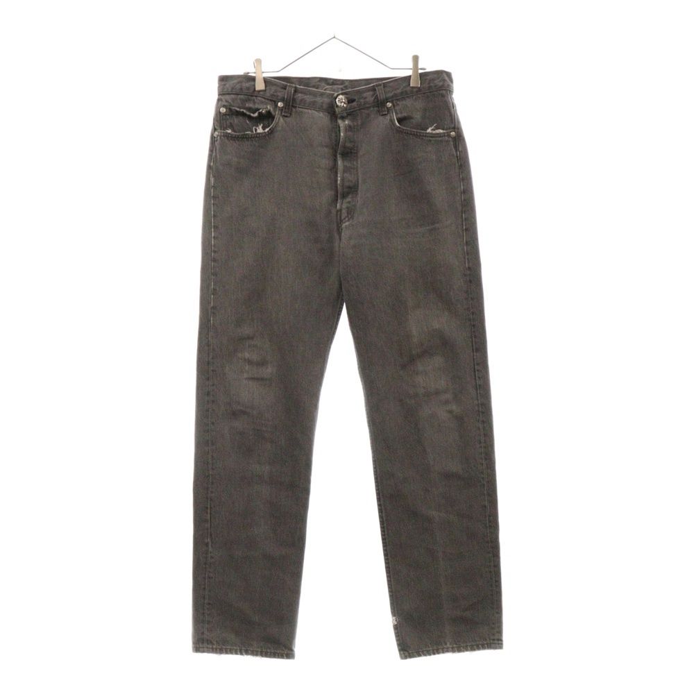 CHROME HEARTS (クロムハーツ) ×LEVI'S U VNTG JEAN BLK RED TAB リーバイス クロスボールボタンウォッシュドデニムパンツ グレー