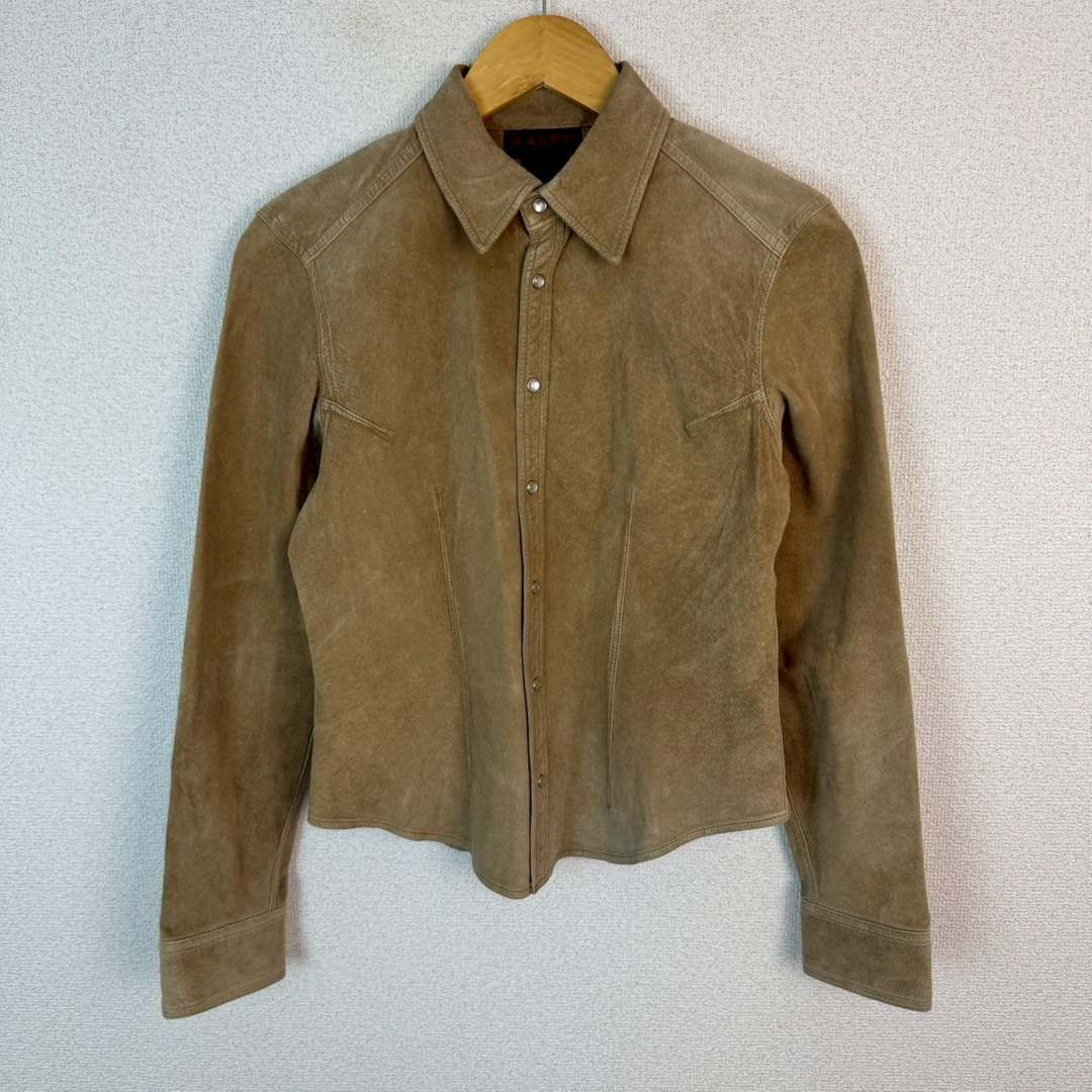 90s RALPH LAUREN ラルフローレン レザージャケット 長袖 ウエスタン アースカラー ブラウン レディース 古着 アメカジ
