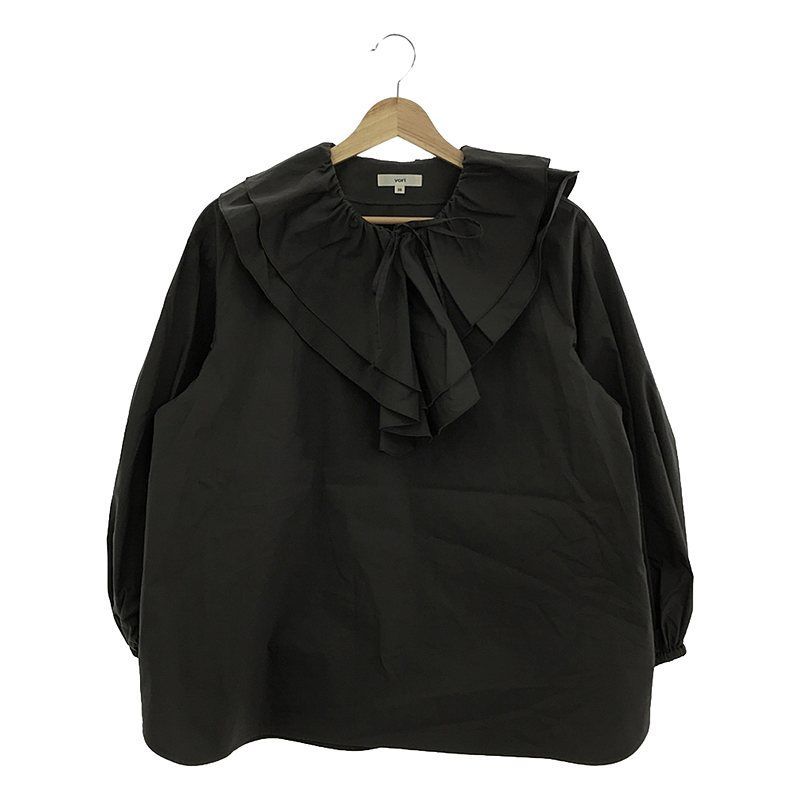yori ダブルフリルカラーブラウス チャコール 36 美品】 yori / ヨリ