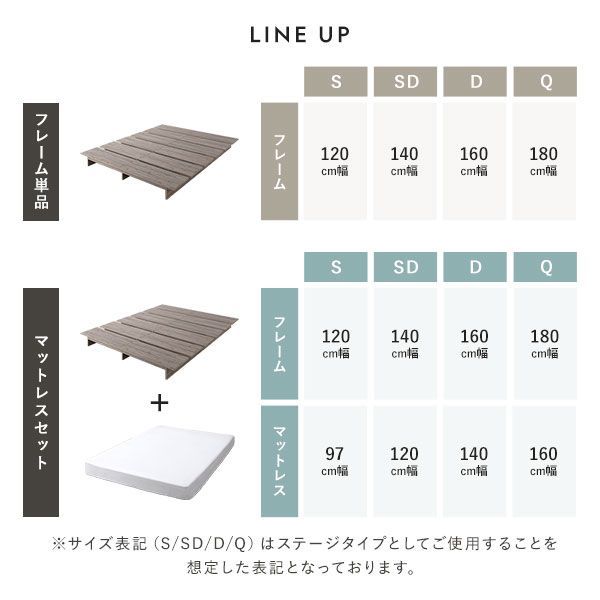 ベッドフレームのみ グレージュ