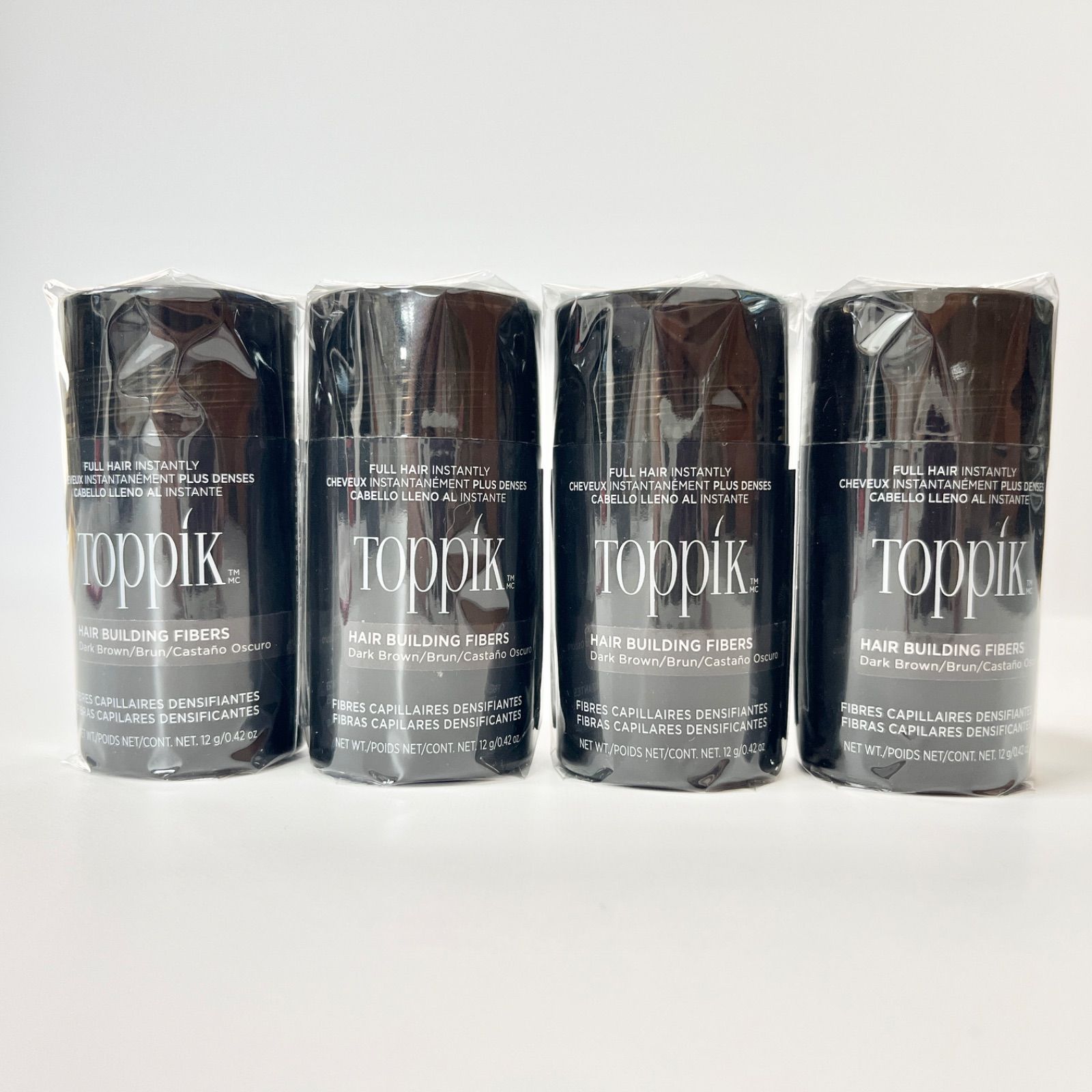 TOPPIK HAIR BUILDING FIBERS Dark Brown トピック ヘアービルディングファイバー ダークブラウン 12g 4本セット