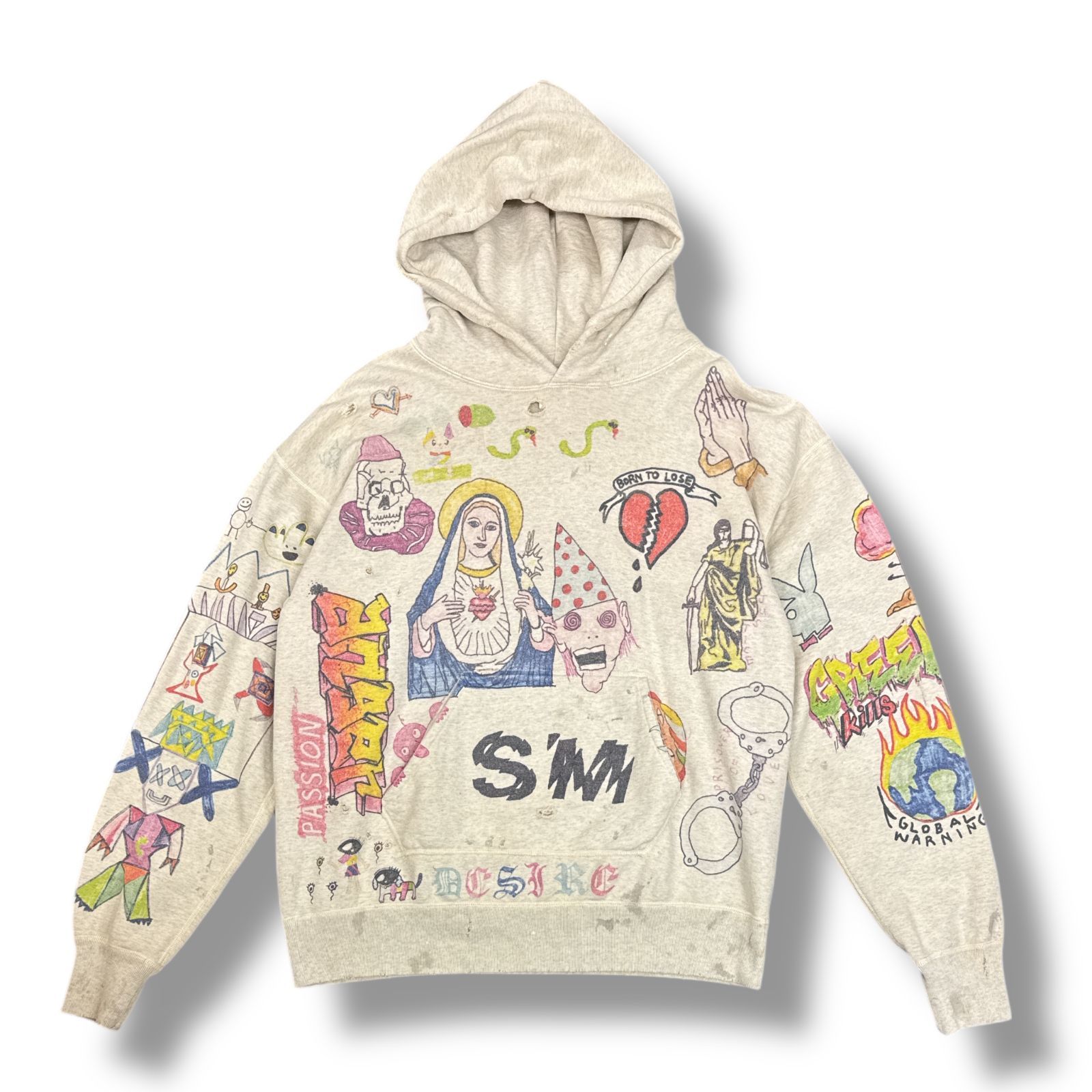 参考上代62700円 SAINT MICHAEL 21SS Hoodie Graffiti Grey SM