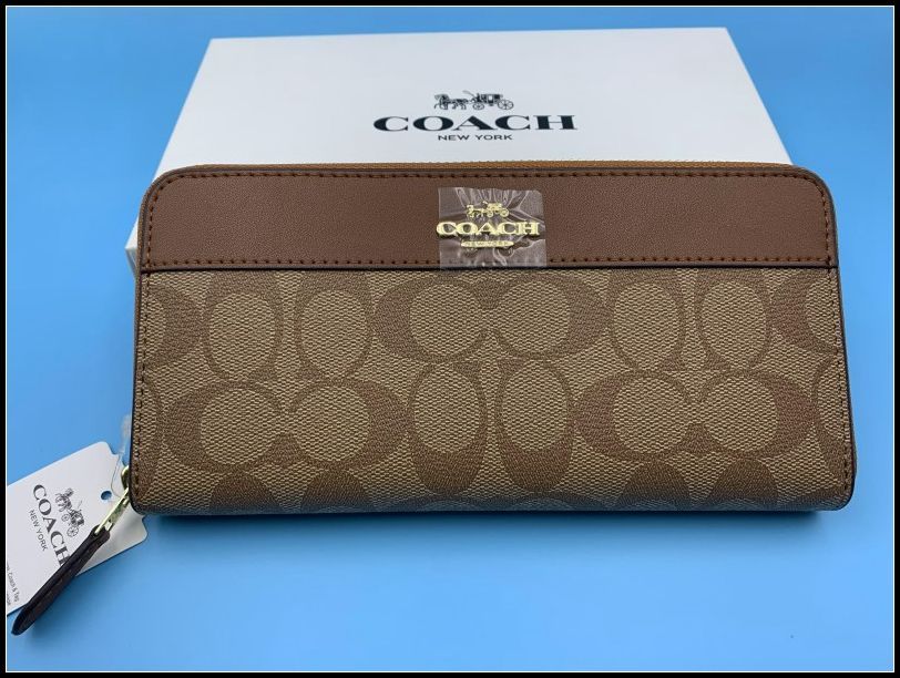 COACH 長財布 コーチ 財布 ラグジュアリーシグネチャー アコーディオン ウォレット プレゼント 贈り物 ギフト ラウンドファスナー ロング ジップ ファッション レディース メンズ 新品 未使用 F76873 C016-X1