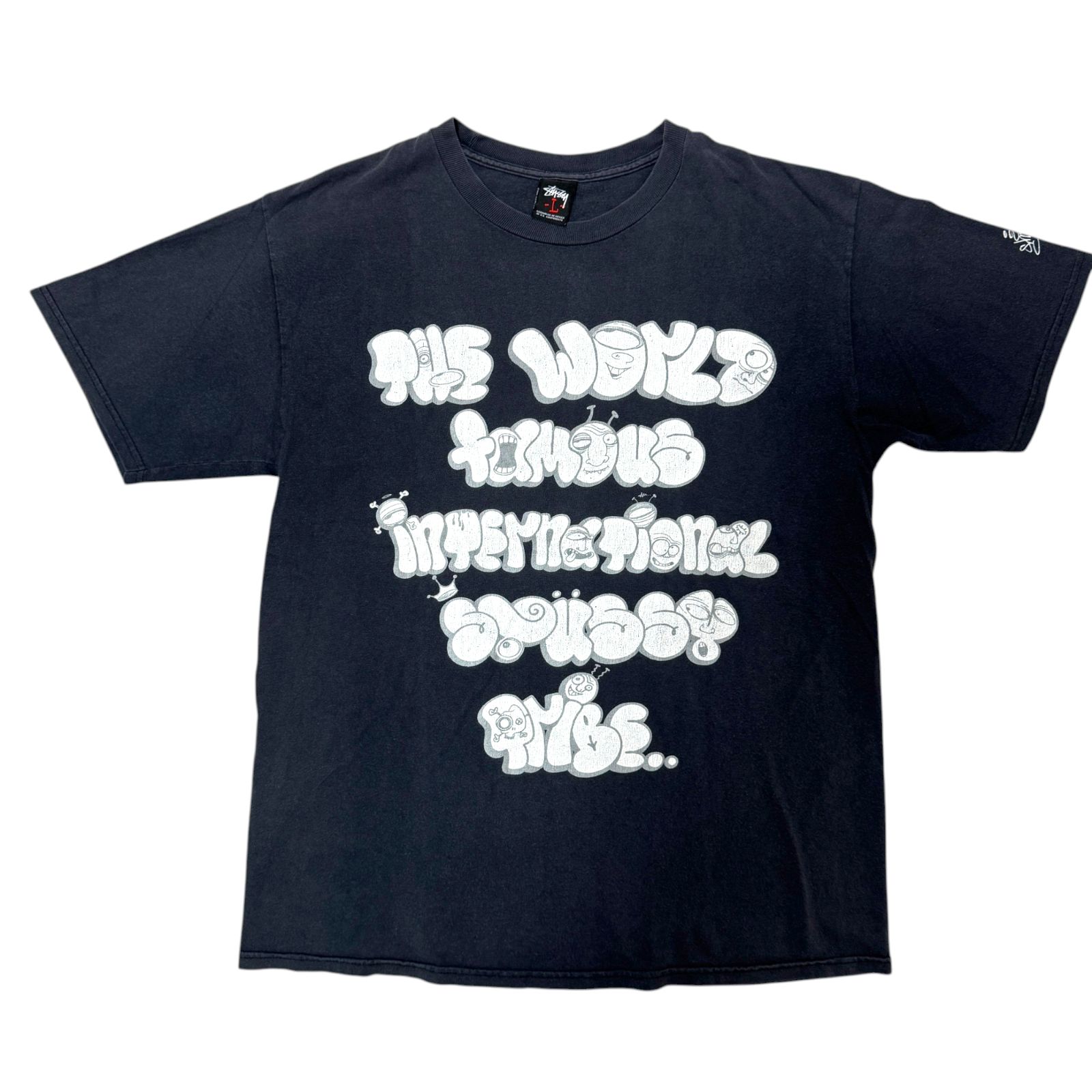 Graffiti” old stussy プリント パーカー Brown L STUSSY(ステューシー 