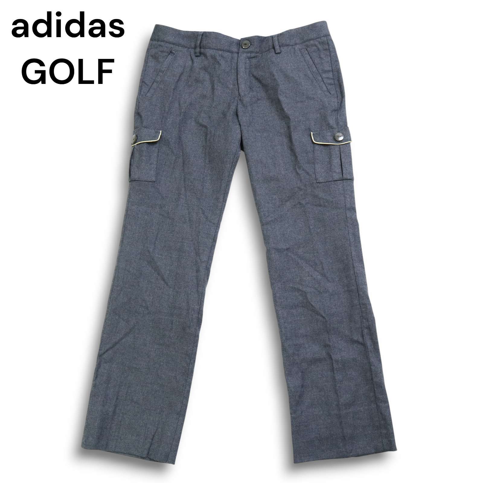 adidas GOLF アディダス ゴルフ 秋冬 ウール カーゴ スラックス パンツ Sz.71 メンズ 灰 グレー