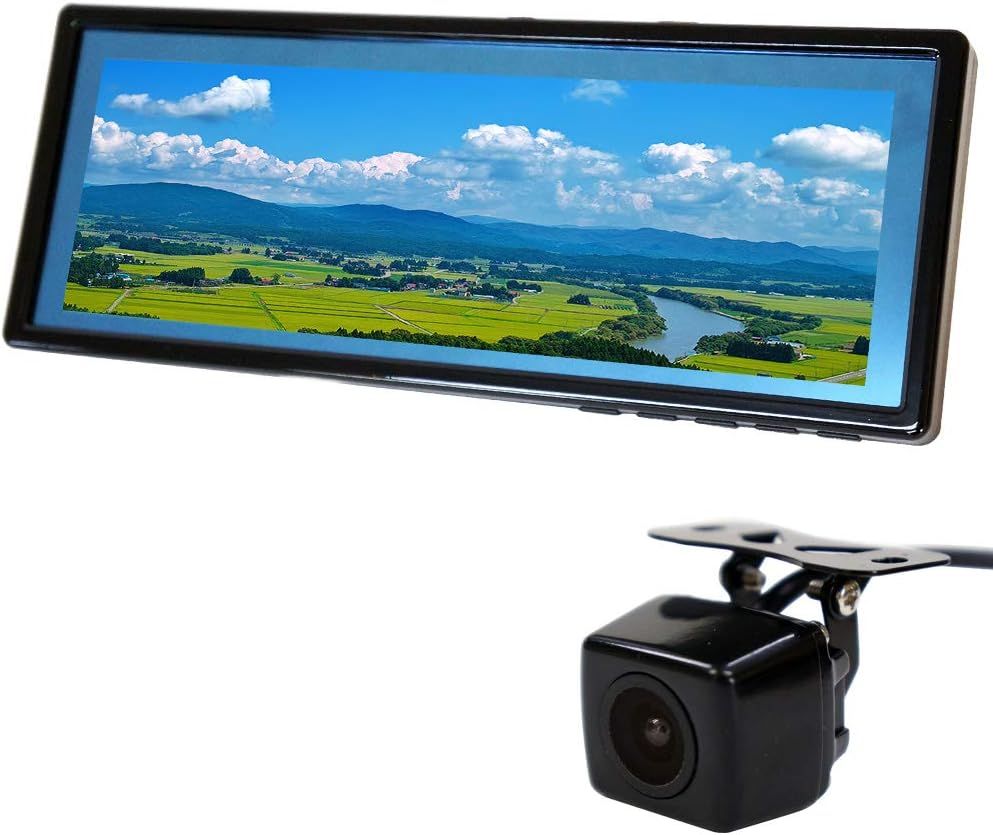 Driveworld バックミラーモニター モニター セット ルームミラーモニター 9.1インチ 12V 24V バックカメラ 角型 カメラ 連動 トラック対応 [B391C859B]