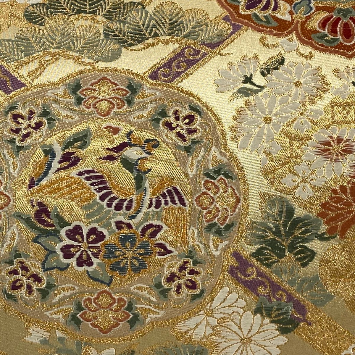 袋帯 秀品 鳳凰 華文 金糸 箔 金色 六通 正絹 【中古】 - メルカリ