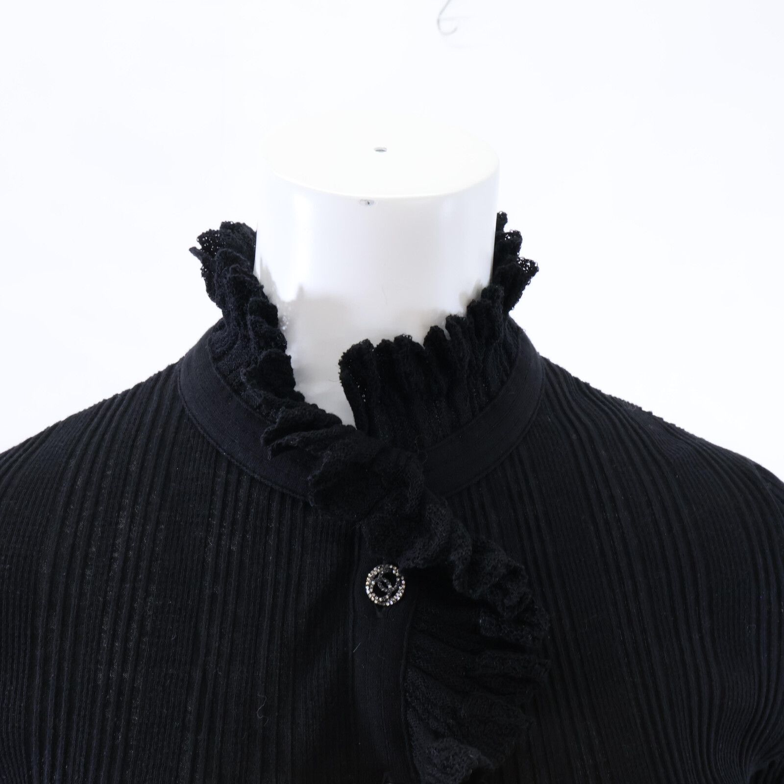 CHANEL シャネル ﾌﾞﾗｯｸ ｺｺﾎﾞﾀﾝ ｺｯﾄﾝ×ﾅｲﾛﾝ ﾆｯﾄ P63074 34 - メルカリ 