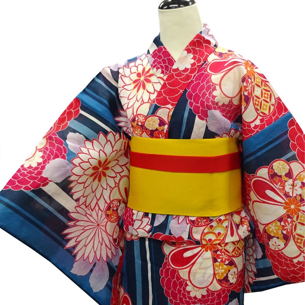 【美品】デュラス　浴衣帯セット 菊グリッター utatane｜【utatane*注染工房 日本製 浴衣3点セット 等間しじら