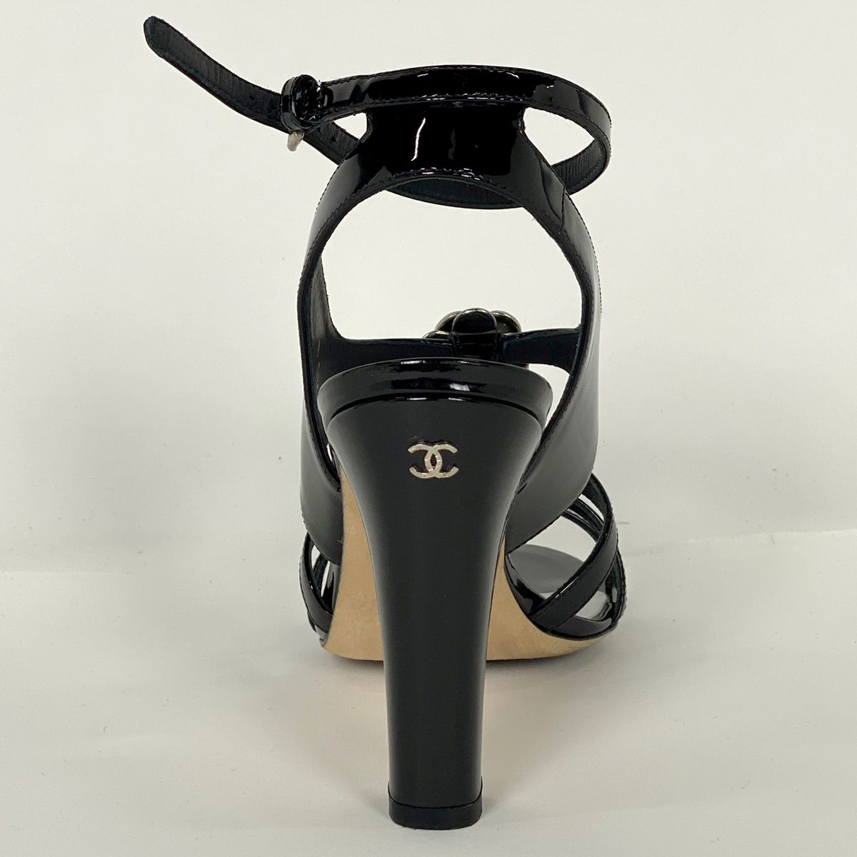 シャネル CHANEL カメリア アンクルストラップ サンダル ココマーク  