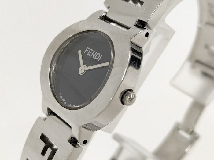 FENDI レディース 腕時計 オロロジ SS クオーツ ブラック文字盤