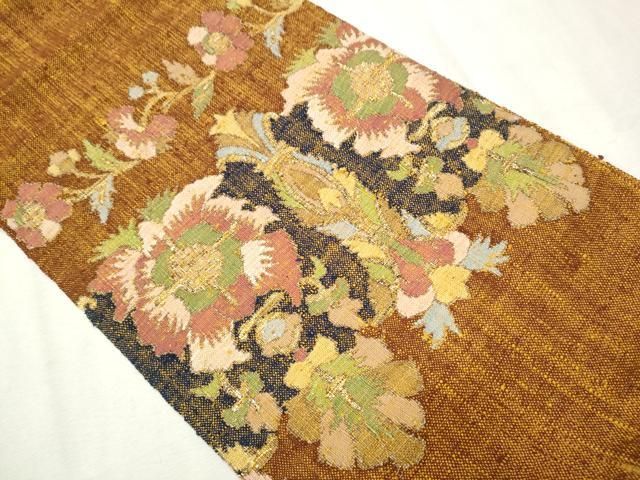 名古屋帯　美品　ぜんまい紬 正藍型染ぜんまい紬八寸名古屋帯 出羽の織座製(Z43520iZ) 特選