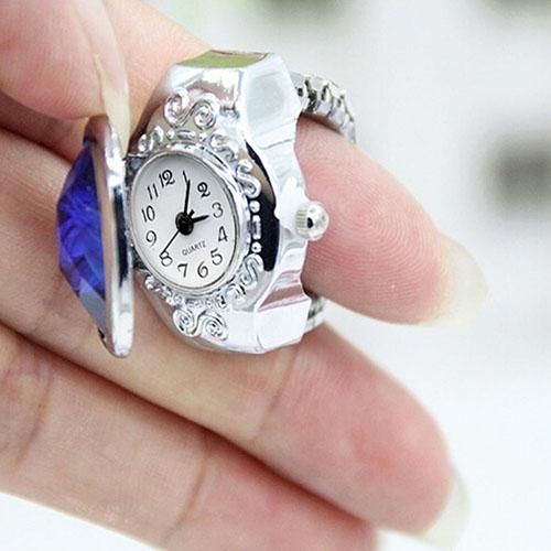 指輪時計 指時計 メンズ 時計 腕時計 レディース ウオッチ カラー リングウオッチ ブルー色 FRW-UC-A
