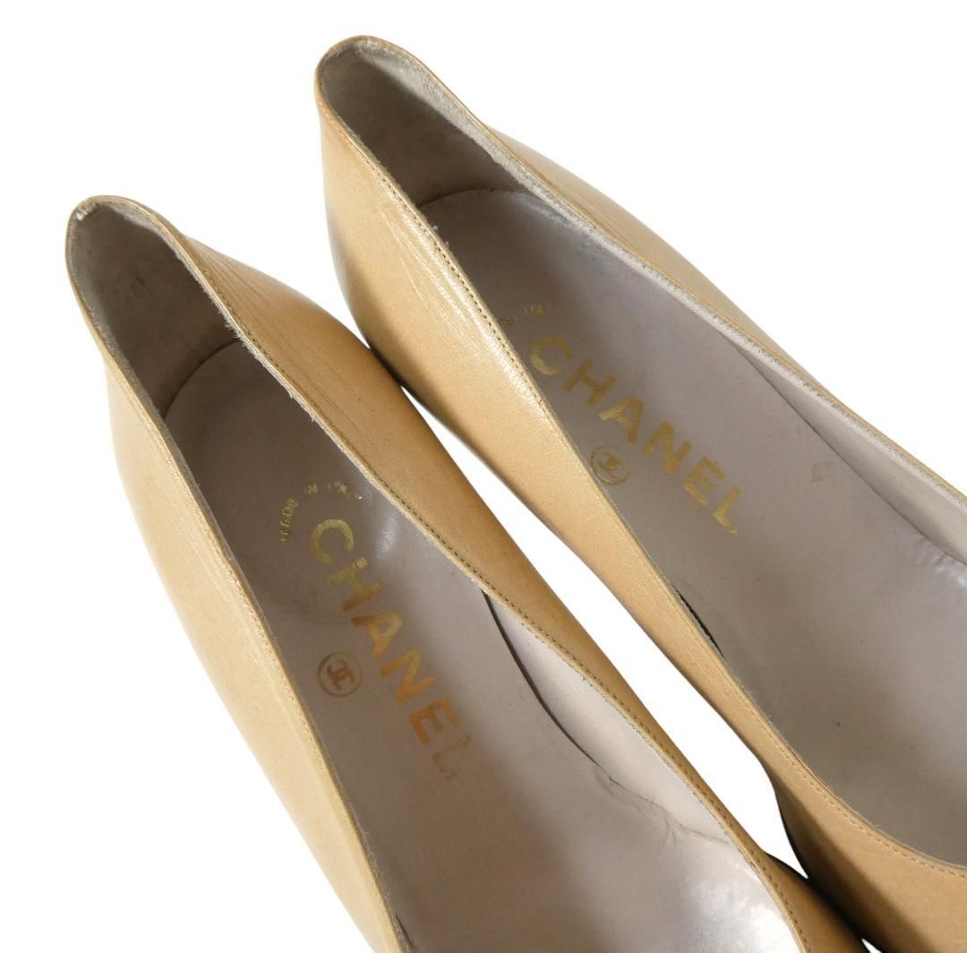 CHANEL シャネル サイズ35 約22㎝ バイカラー レザー ラウンドトゥ