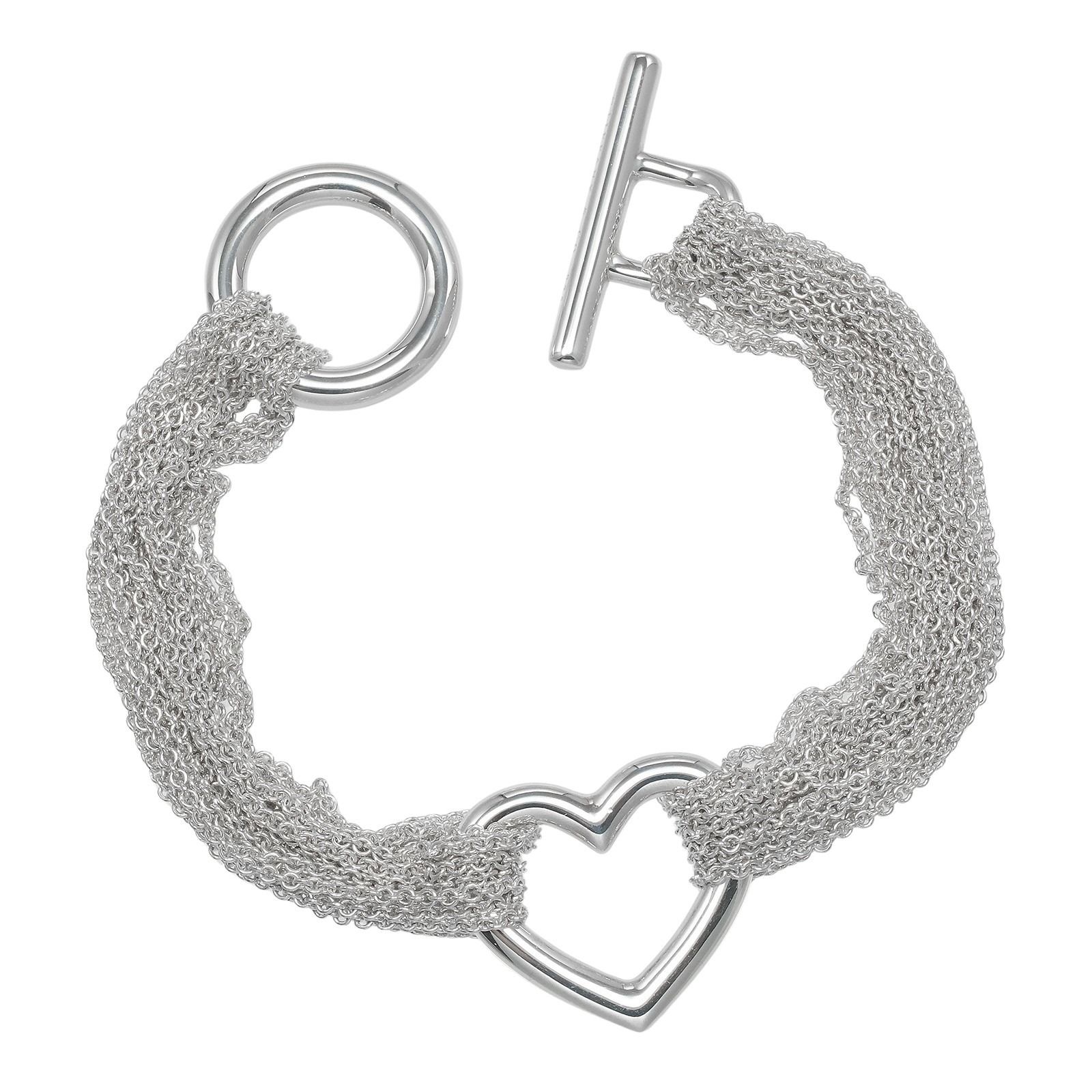 美品 TIFFANY＆CO オープンハート トグル ブレスレット 925 TIFFANY&Co.】ティファニー オープンハート トグル 腕周り約16.8