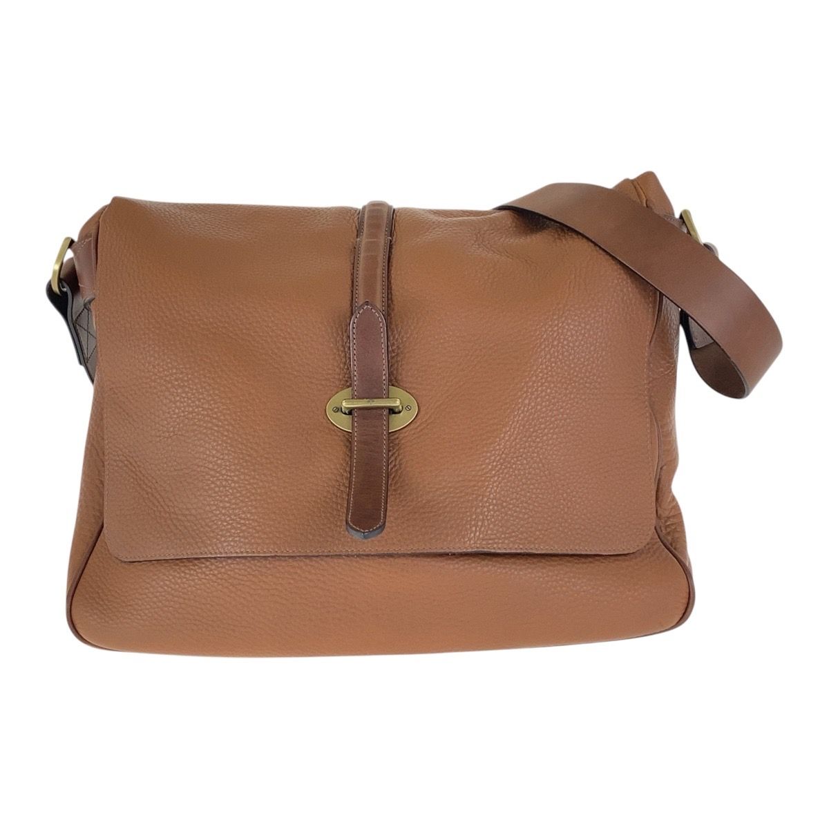 美品 MULBERRY マルベリー ブラウン ゴールド金具 レザー 斜め掛け  
