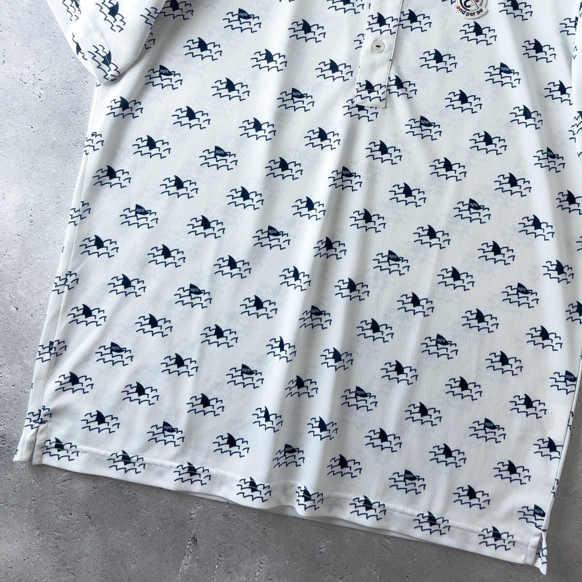 極美品 ☆ and per se アンパスィ チビ襟 半袖 ポロシャツ LL