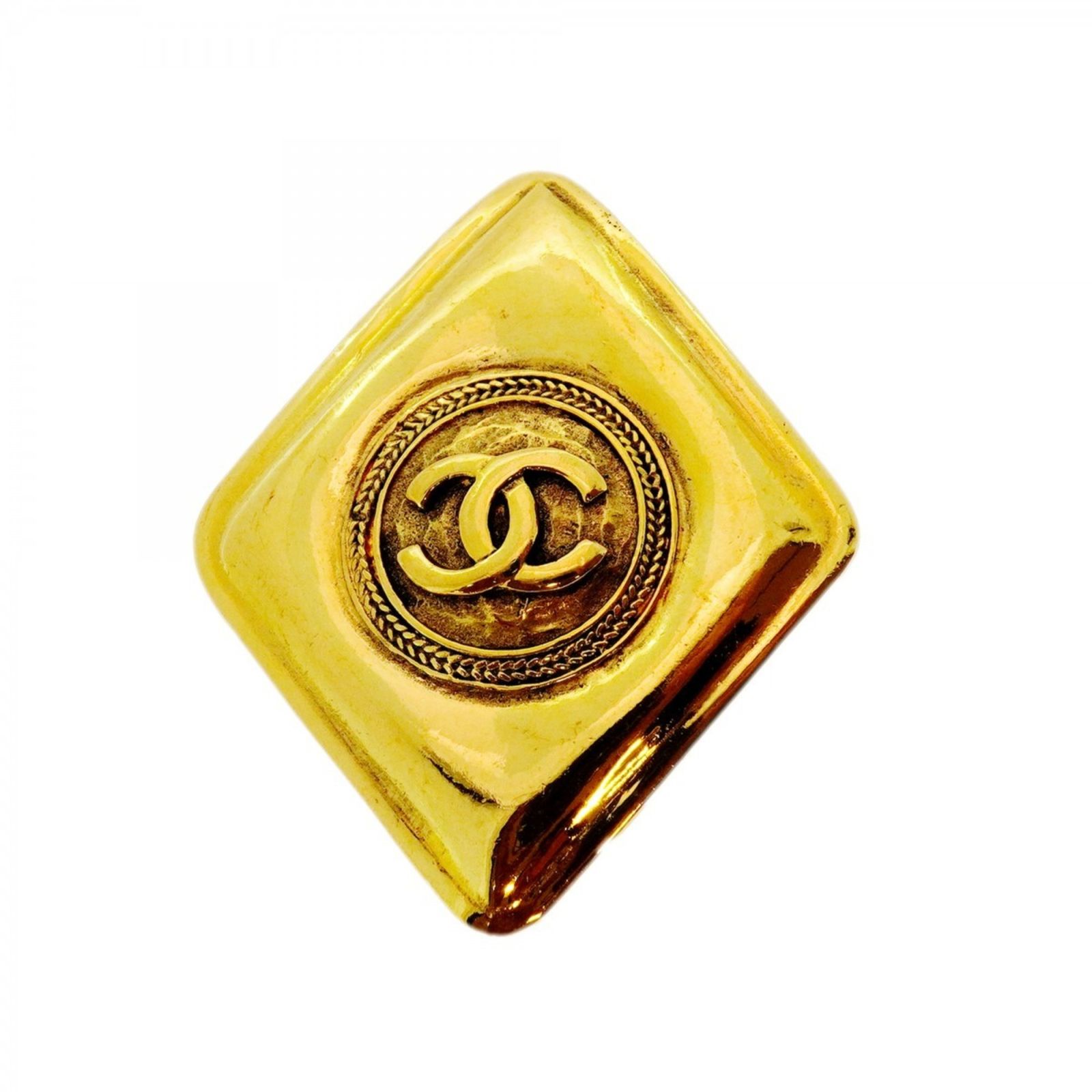 シャネル Chanel シャネル ブローチ ココマーク 菱形 GPメッキ ゴールドレディース