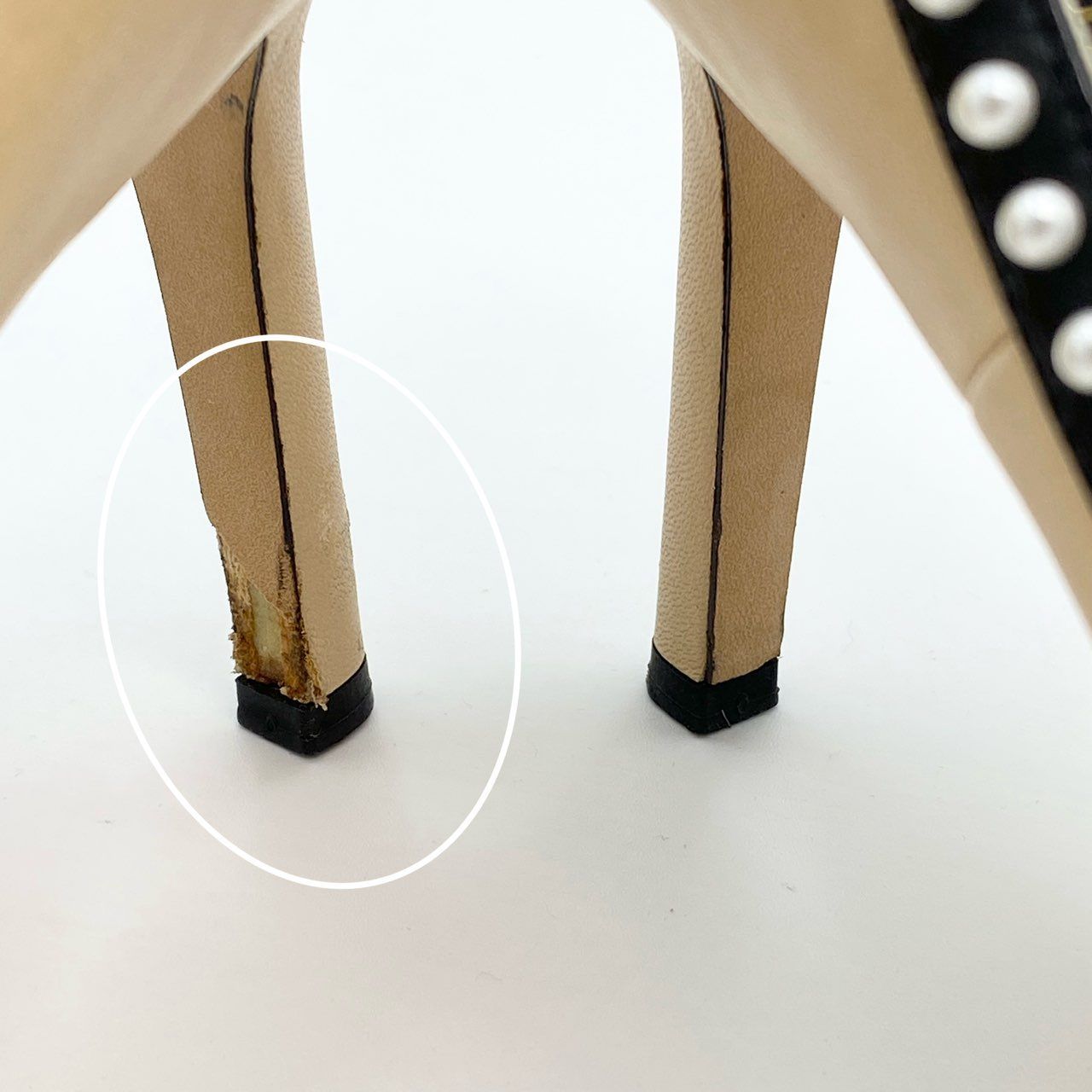 3c30 CHANEL シャネル ココマーク パール付き ヒールパンプス G31552 